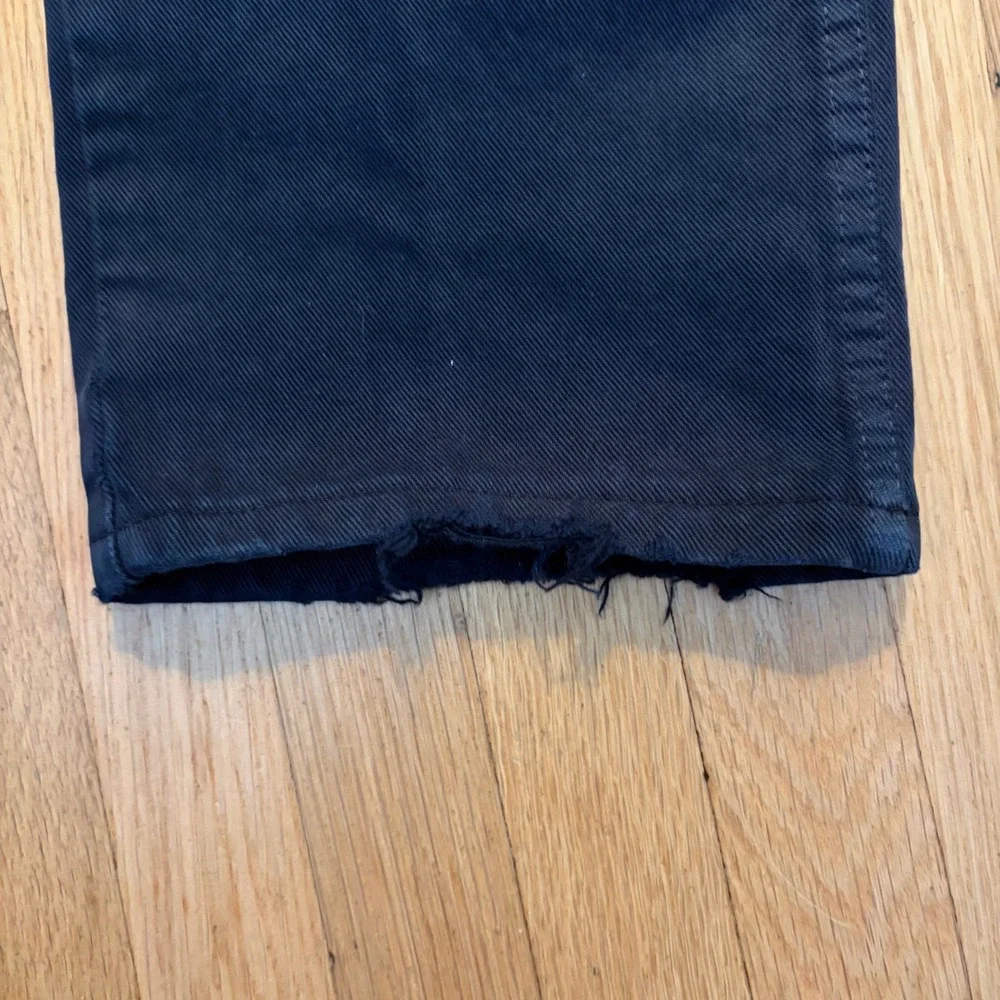 Valentino Jeans Vintage Straight Leg Mens 34 Navy Blue Distressed Made In Italy